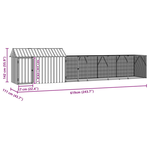 Vogelkäfig Anthrazit Verzinkter Stahl 619 cm