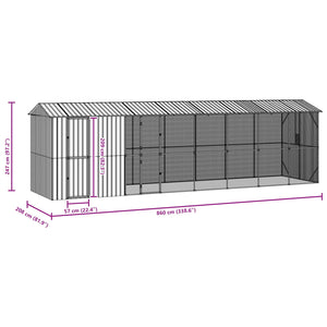 Vogelkäfig Anthrazit Verzinkt 860cm