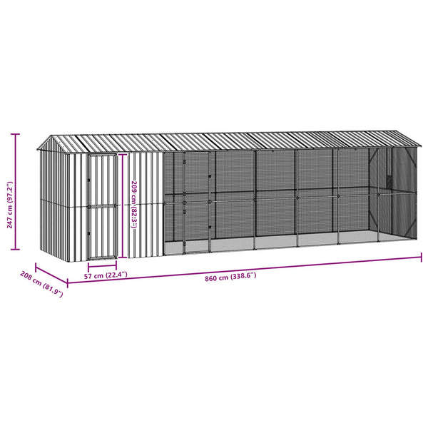 Vogelkäfig Anthrazit Verzinkt 860cm