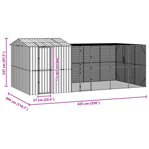 Vogelkäfig Anthrazit Verzinkter Stahl 635cm