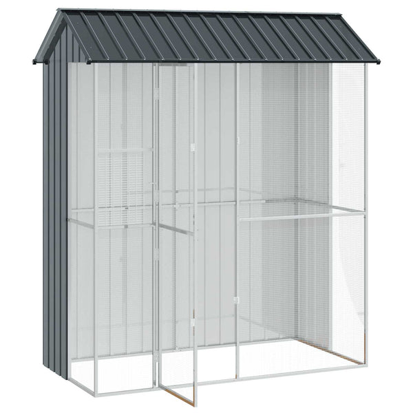 Vogelkäfig Anthrazit Verzinkter Stahl 215 cm