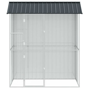 Vogelkäfig Anthrazit Verzinkter Stahl 215 cm