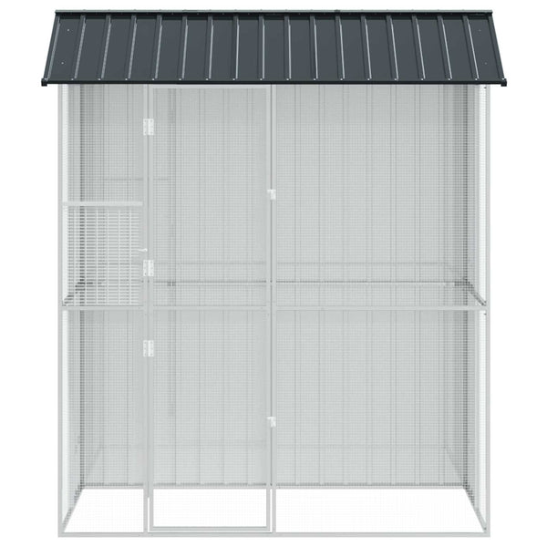 Vogelkäfig Anthrazit Verzinkter Stahl 215 cm