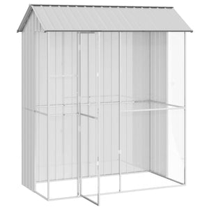 Vogelkäfig Grau Verzinkter Stahl 215cm