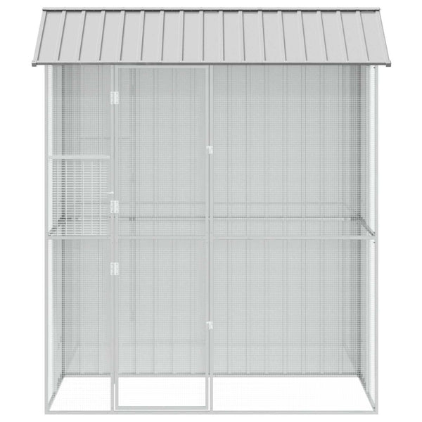 Vogelkäfig Grau Verzinkter Stahl 215cm