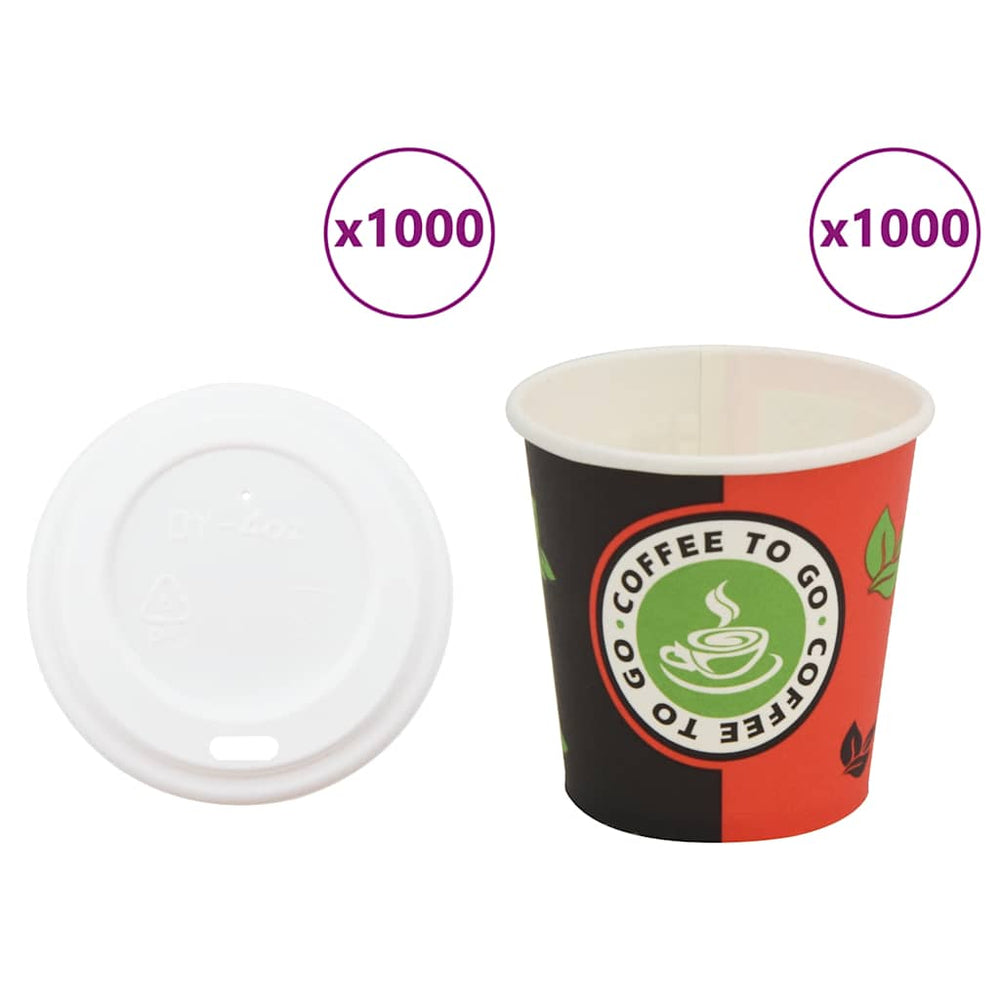 Pappbecher mit Deckel 120ml, 1000 Stk.