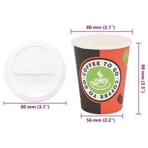 Pappbecher mit Deckel 240ml, 1000 Stk.