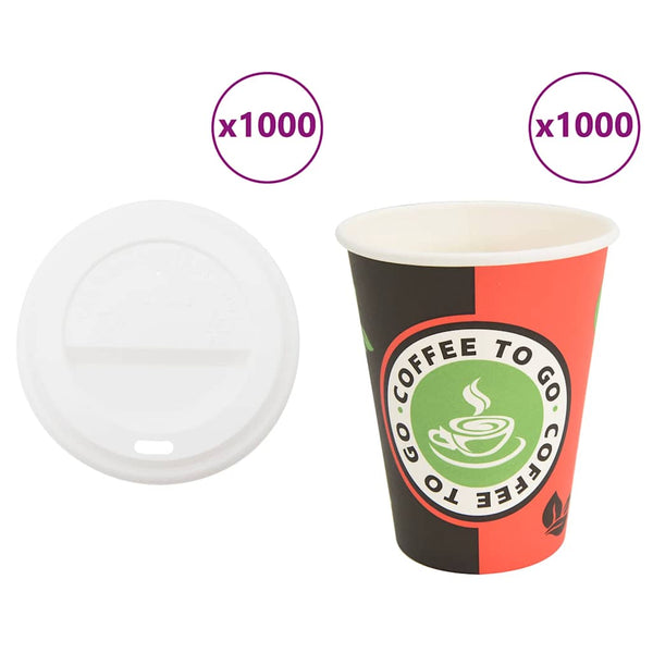 Pappbecher mit Deckel 1000 Stk. - 100ml