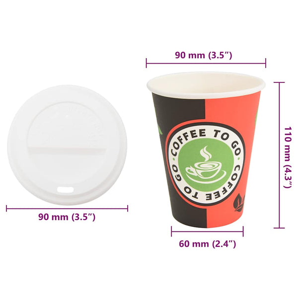 Pappbecher mit Deckel 1000 Stk. - 100ml