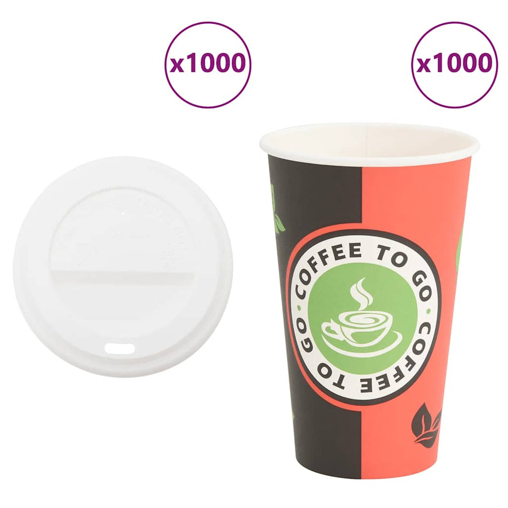 Pappbecher mit Deckel 400ml - 1000 Stk.
