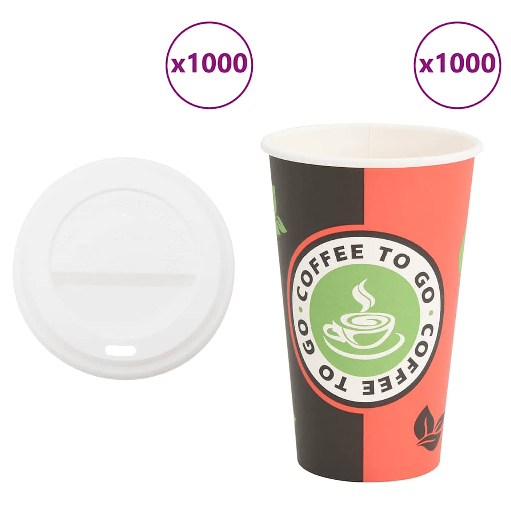 Pappbecher mit Deckel 400ml - 1000 Stk.