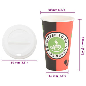 Pappbecher mit Deckel 400ml - 1000 Stk.