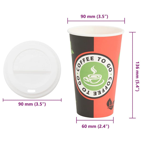 Pappbecher mit Deckel 400ml - 1000 Stk.