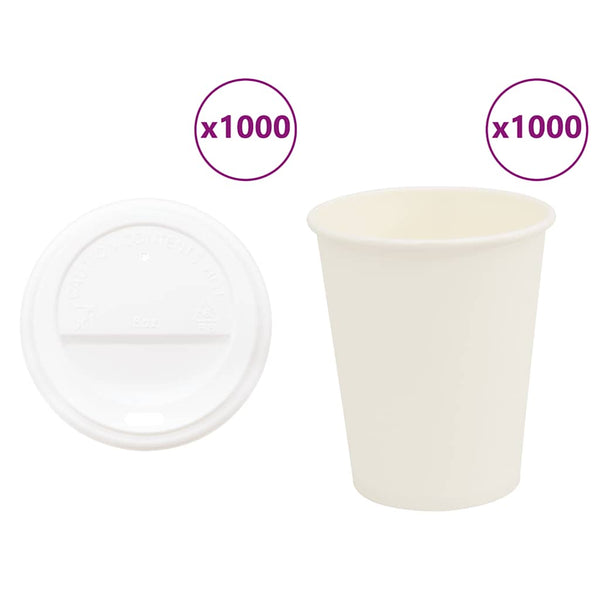 Pappbecher mit Deckel 200ml, 1000 Stk.