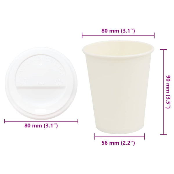 Pappbecher mit Deckel 200ml, 1000 Stk.