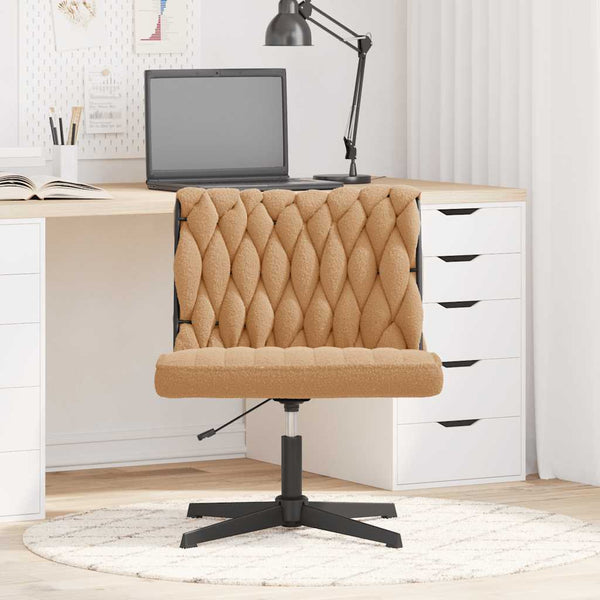 Beiger Bürodrehstuhl mit Lammwoll-Optik