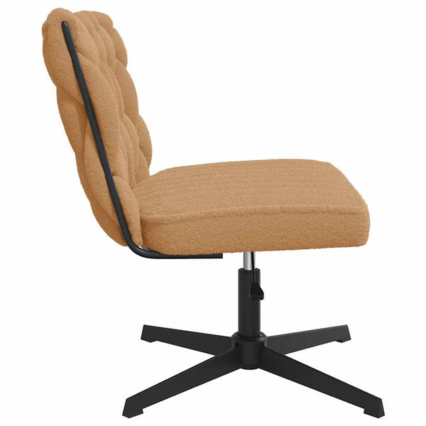 Beiger Bürodrehstuhl mit Lammwoll-Optik