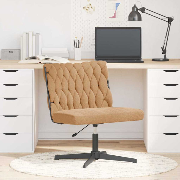 Beiger Bürodrehstuhl mit Lammwoll-Optik