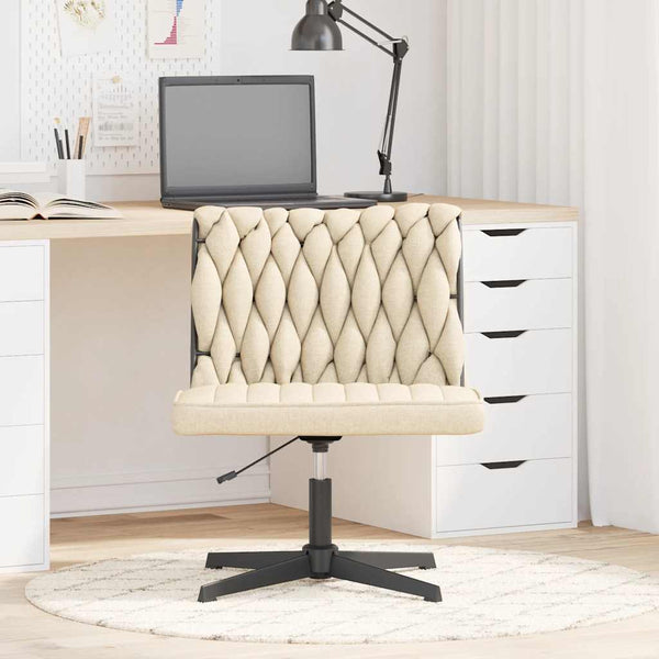 Bürostuhl Drehbar Creme Stoff
