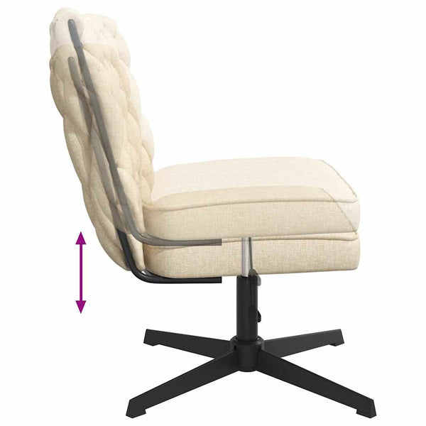 Bürostuhl Drehbar Creme Stoff