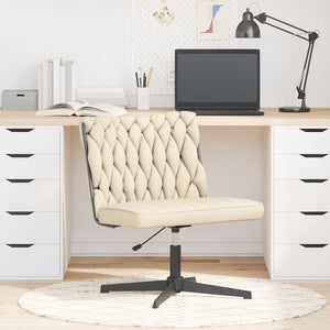 Bürostuhl Drehbar Creme Stoff
