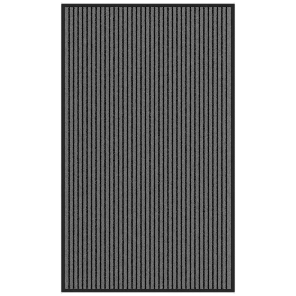 vidaXL Paillasson à rayures noir et gris 90x150 cm