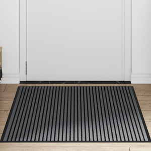 Fußmatte Streifen Schwarz Grau 90x150 cm