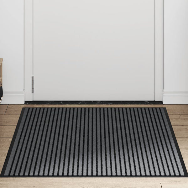 Fußmatte Streifen Schwarz Grau 90x150 cm
