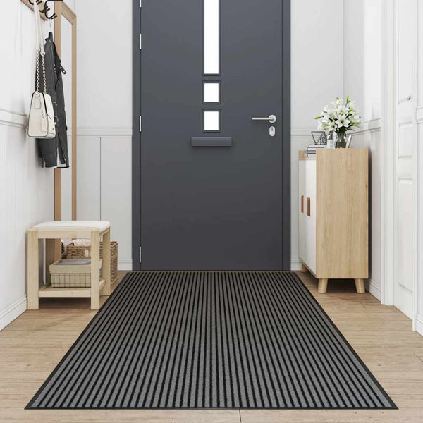 Fußmatte Streifen Schwarz Grau 115x300 cm