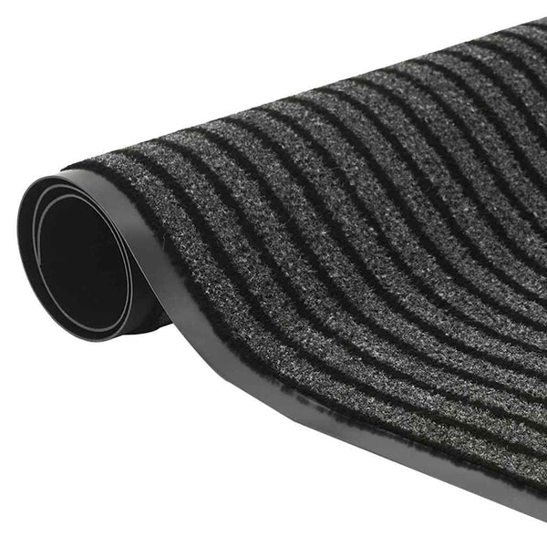 Fußmatte Streifen Schwarz Grau 115x300 cm
