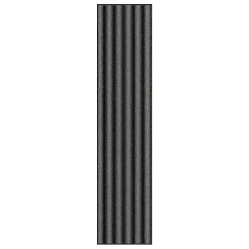 vidaXL Paillasson à rayures noir et gris 115x500 cm