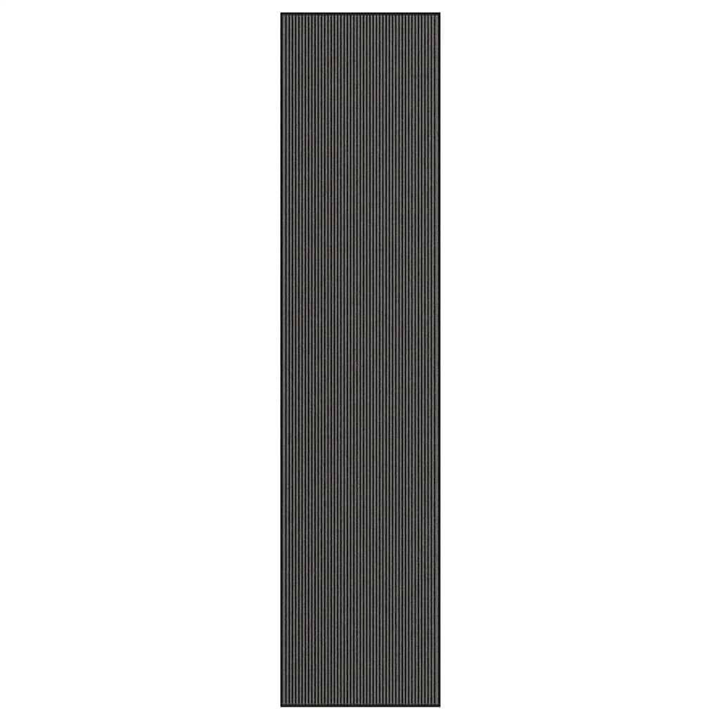 Fußmatte Streifen Schwarz Grau 115x500 cm