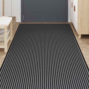 Fußmatte Streifen Schwarz Grau 115x500 cm