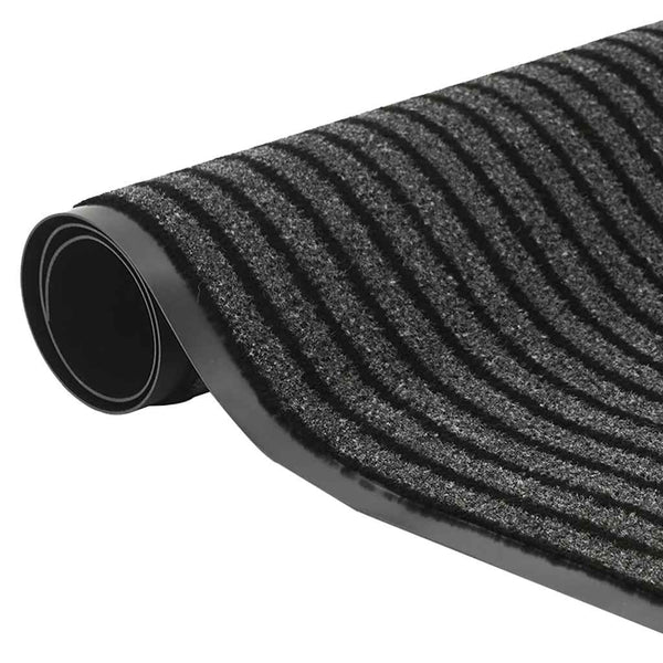 Fußmatte Streifen Schwarz Grau 115x500 cm