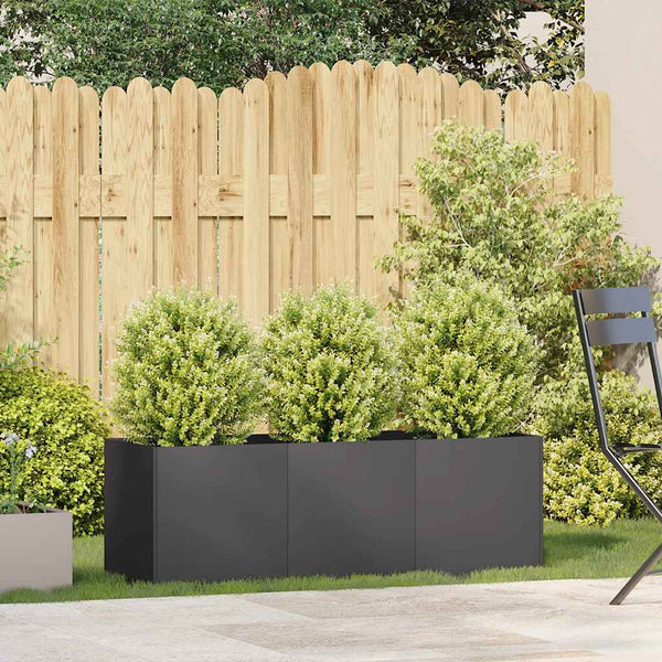vidaXL Jardinière noire 120 x 40 x 40 cm en acier laminé à froid
