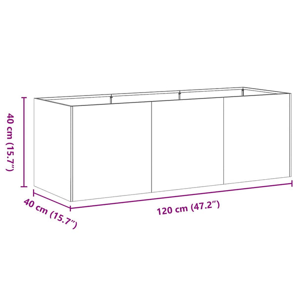 vidaXL Jardinière noire 120 x 40 x 40 cm en acier laminé à froid