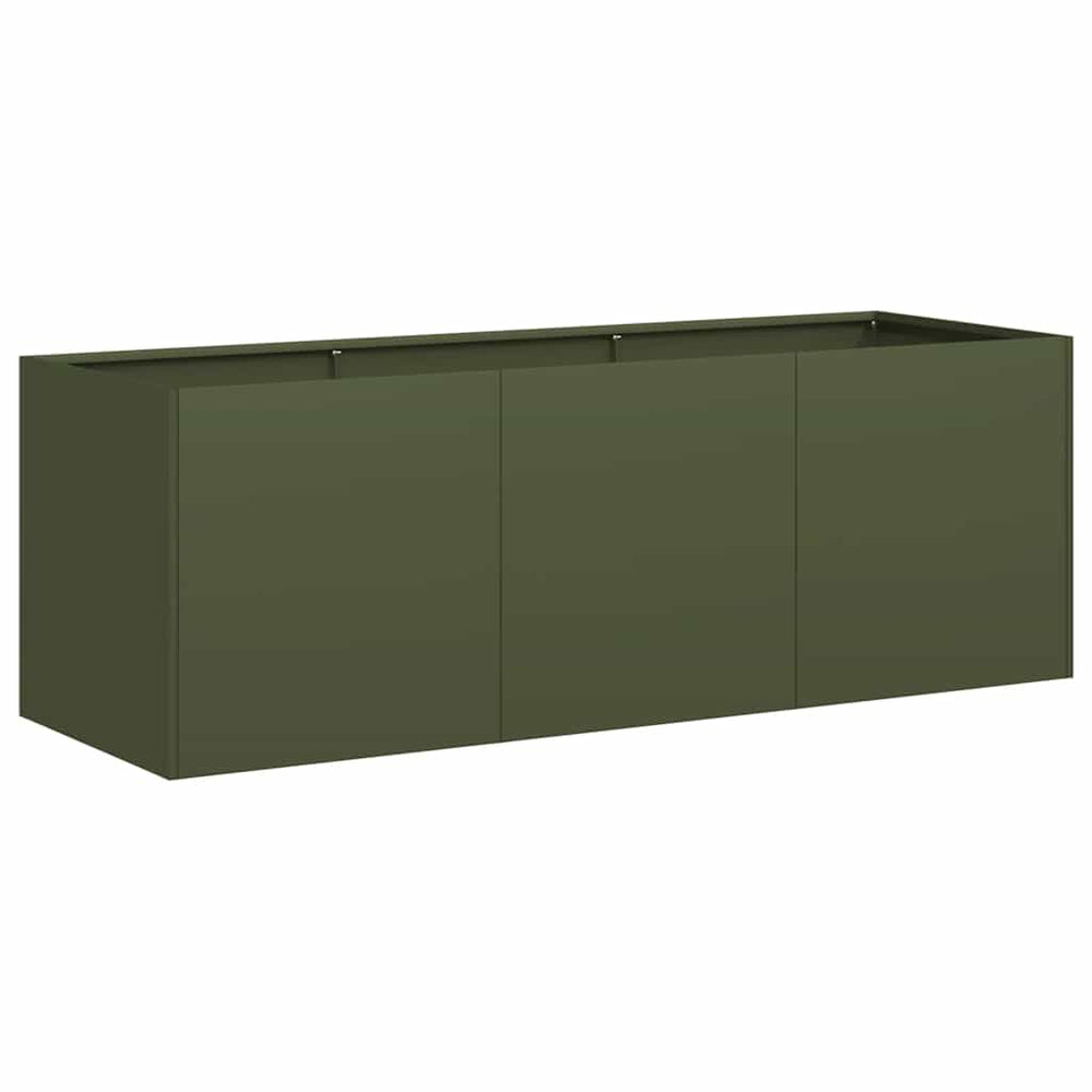 Olivgrüner Pflanzkübel 120x40x40 cm