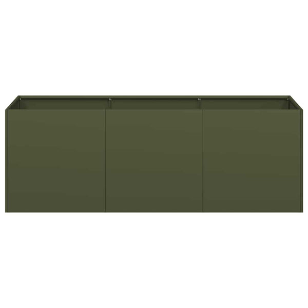 Olivgrüner Pflanzkübel 120x40x40 cm