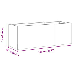 Olivgrüner Pflanzkübel 120x40x40 cm