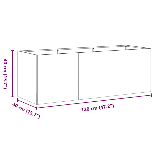 Olivgrüner Pflanzkübel 120x40x40 cm