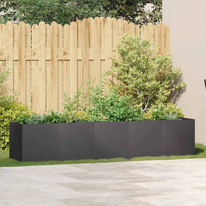 vidaXL Jardinière noire 200 x 40 x 40 cm Acier laminé à froid