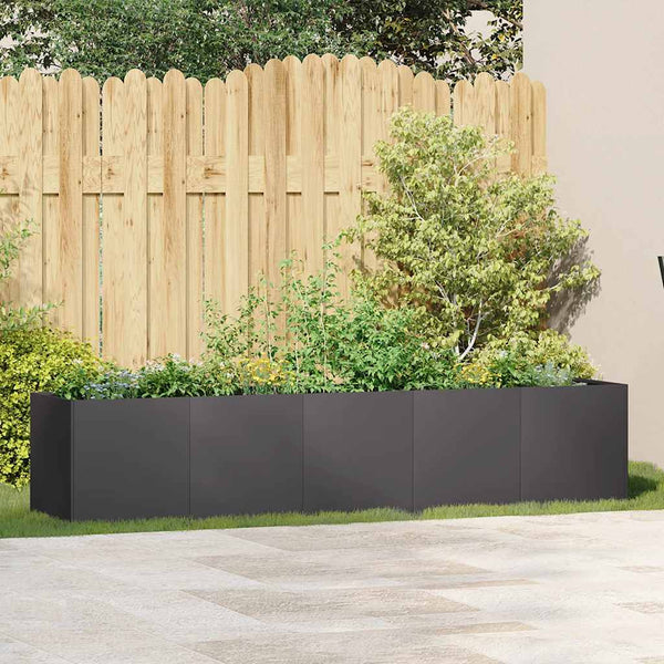 vidaXL Jardinière noire 200 x 40 x 40 cm Acier laminé à froid