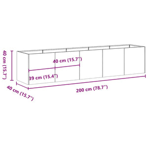 Edelstahl Pflanzkübel 200x40x40 cm