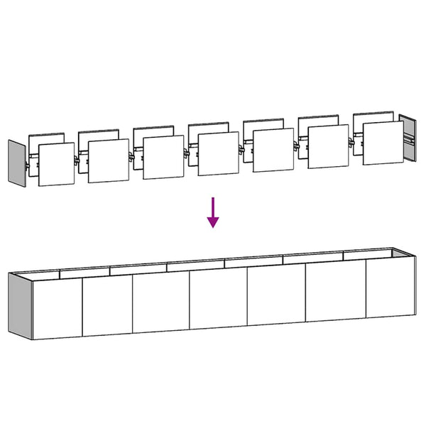 Schwarzer Stahl Pflanzkübel 280 cm