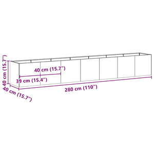 Weißer Pflanzkübel 280 cm