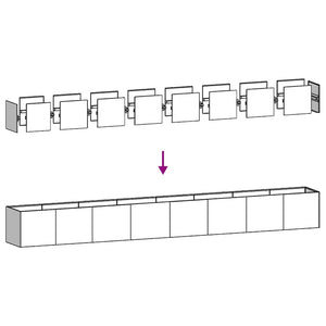 Schwarzer Pflanzkübel 360 cm Stahl