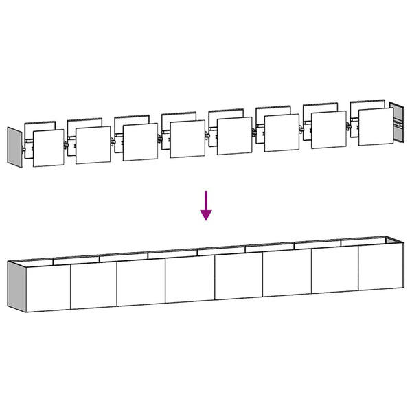 Schwarzer Pflanzkübel 360 cm Stahl