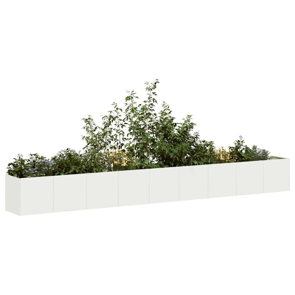 Weißer Pflanzkübel aus Stahl, 360 cm