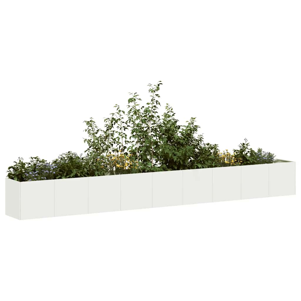 Weißer Pflanzkübel aus Stahl, 360 cm