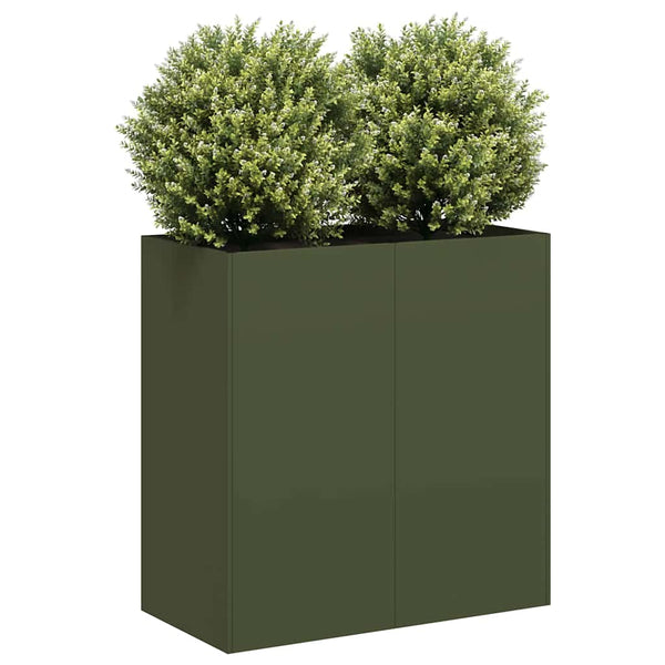 Olivgrüner Pflanzkübel 80x80 cm